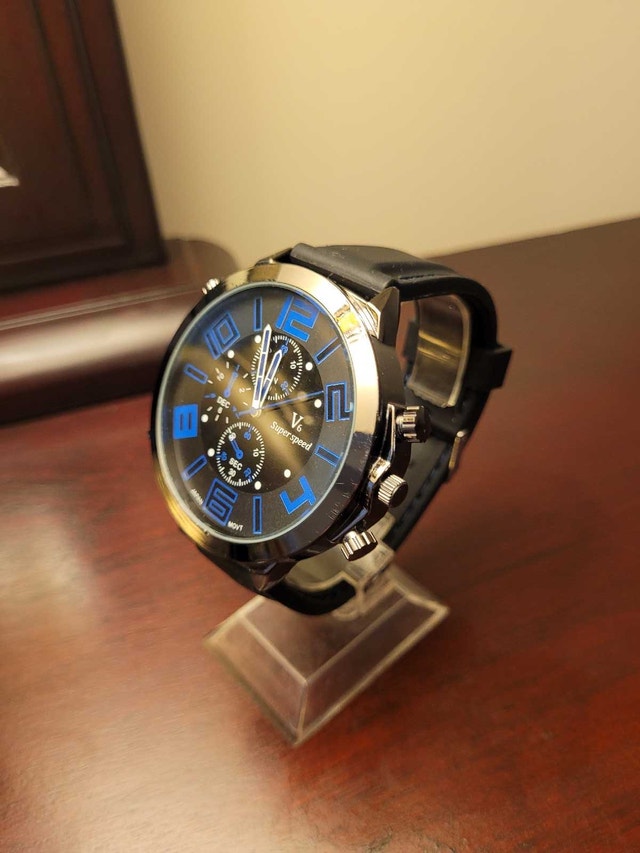 Brand New Blue V6 Super Speed Men's Fashion Watch - photo 2