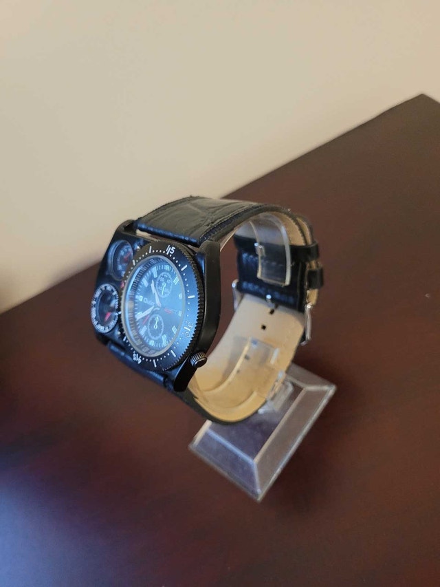 New Black Face Oulm Watch with Thermometer & Compass - photo 3