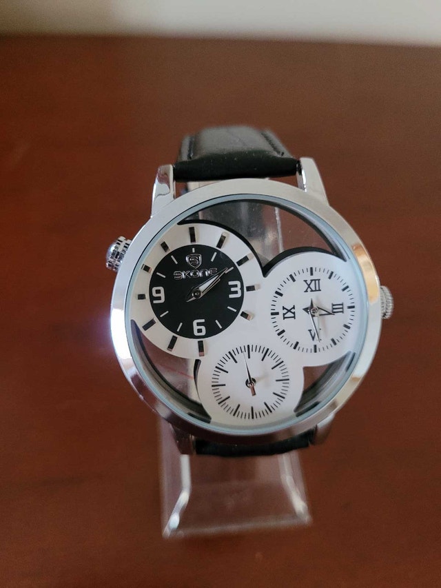 Brand New Skone Silver and White Multi-Dial Men's Watch
