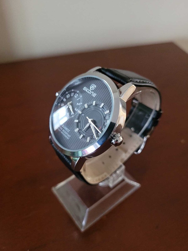 Brand New Skone Silver & Black Dual Dial Men's Watch - photo 2