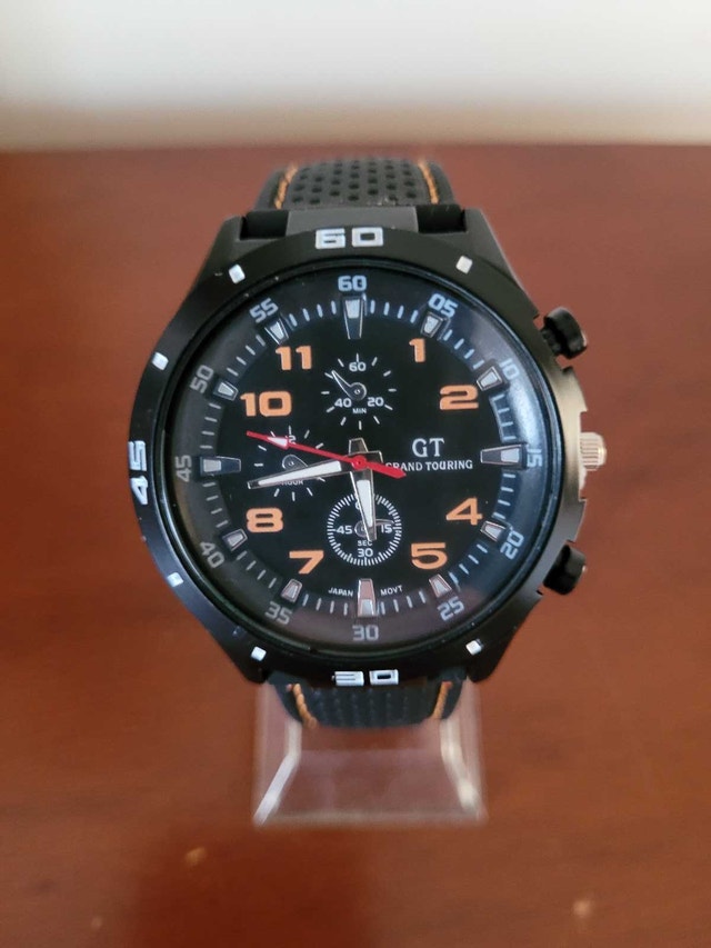 Brand New Black & Blood Orange GT Grand Touring Men's Watch