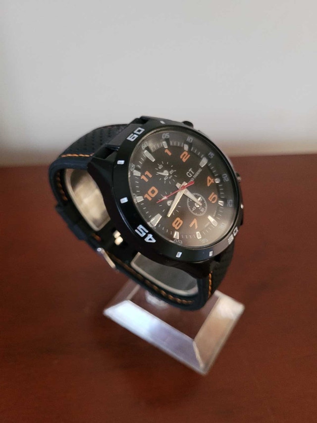 Brand New Black & Blood Orange GT Grand Touring Men's Watch - photo 3