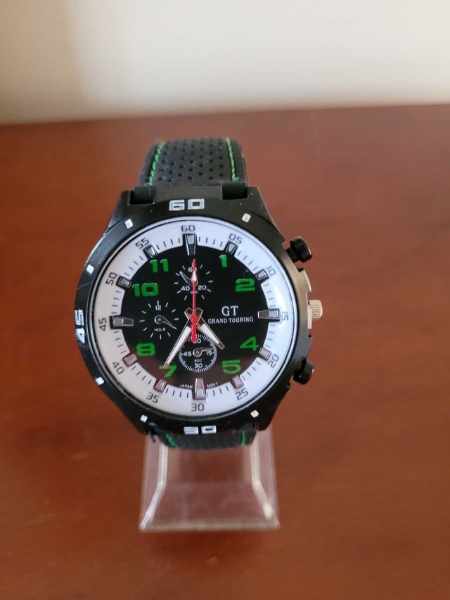 Brand New White & Green GT Grand Touring Men's Watch