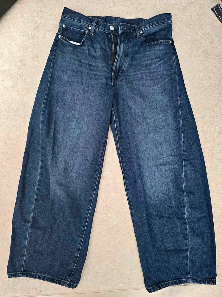 GU wide barrel leg jeans
