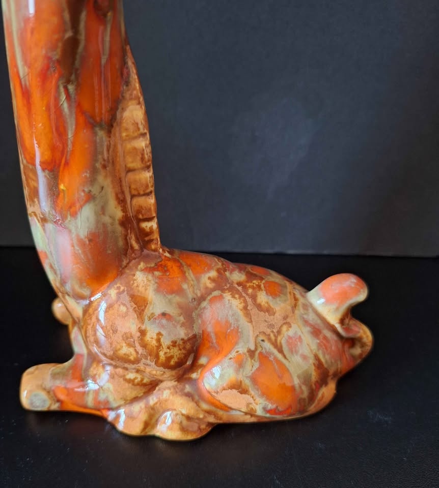 Vintage Orange Gold Ceramic Giraffe Figure - photo 4