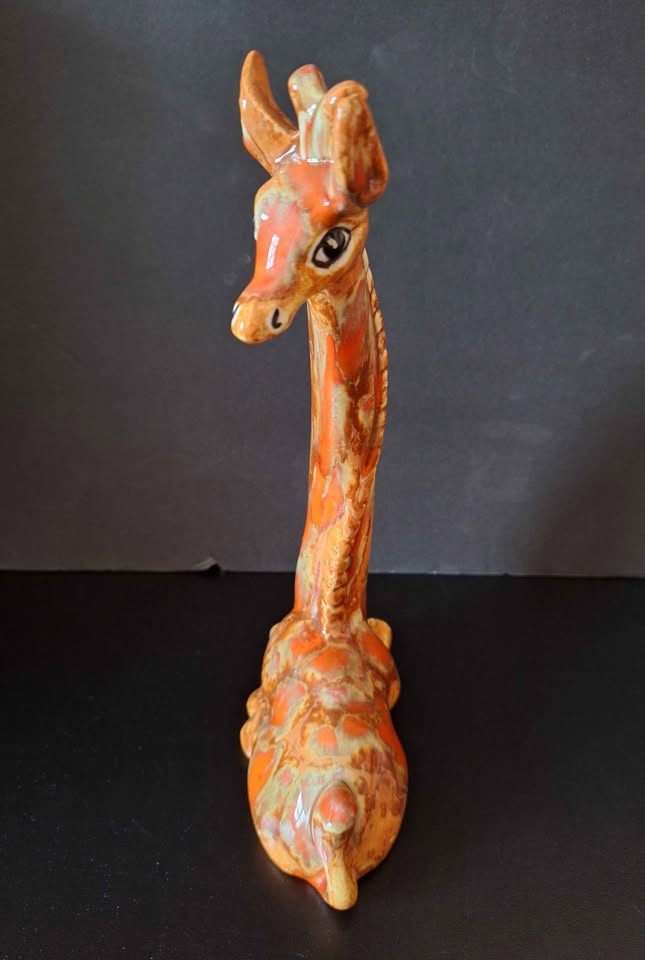 Vintage Orange Gold Ceramic Giraffe Figure - photo 5
