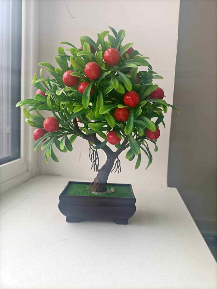 Artificial Bonsai Red Berry Tree in Pot - $10