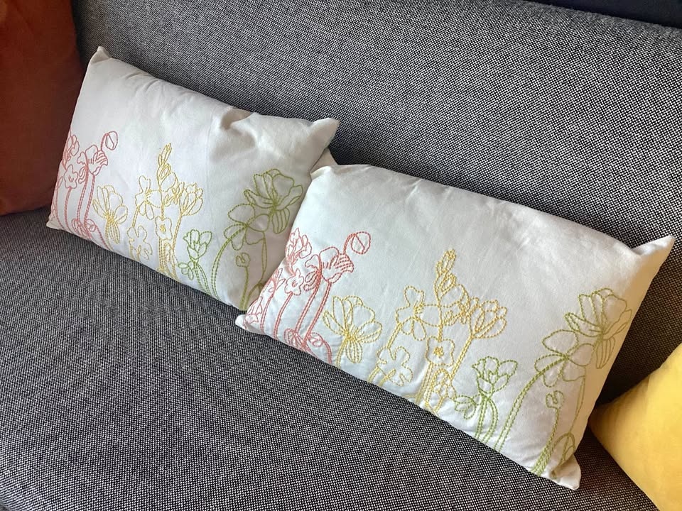 A pair of throw pillows