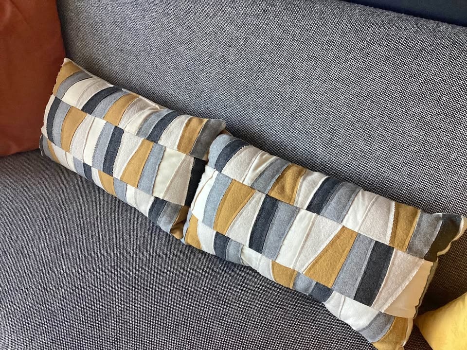 A pair of throw pillows