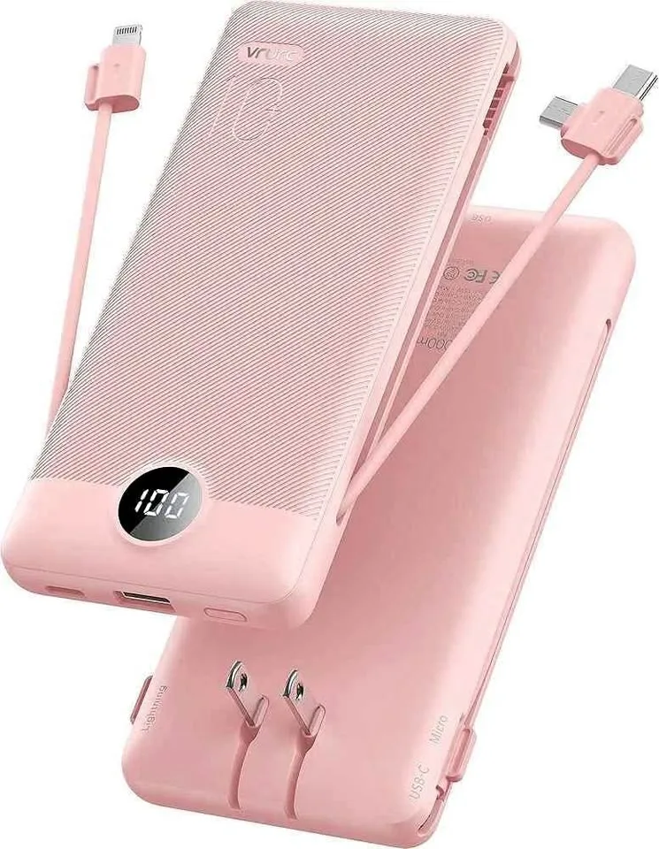 VRURC 10000mAh Portable Charger Pink thumbnail