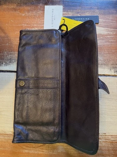 Liebeskind Black Leather Clutch Bag W/ Zip Pocket & CC Holder - photo 3