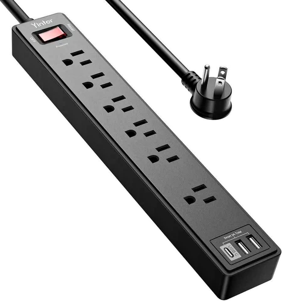 6Ft Power Bar Extension Cord, Yintar Power Strip