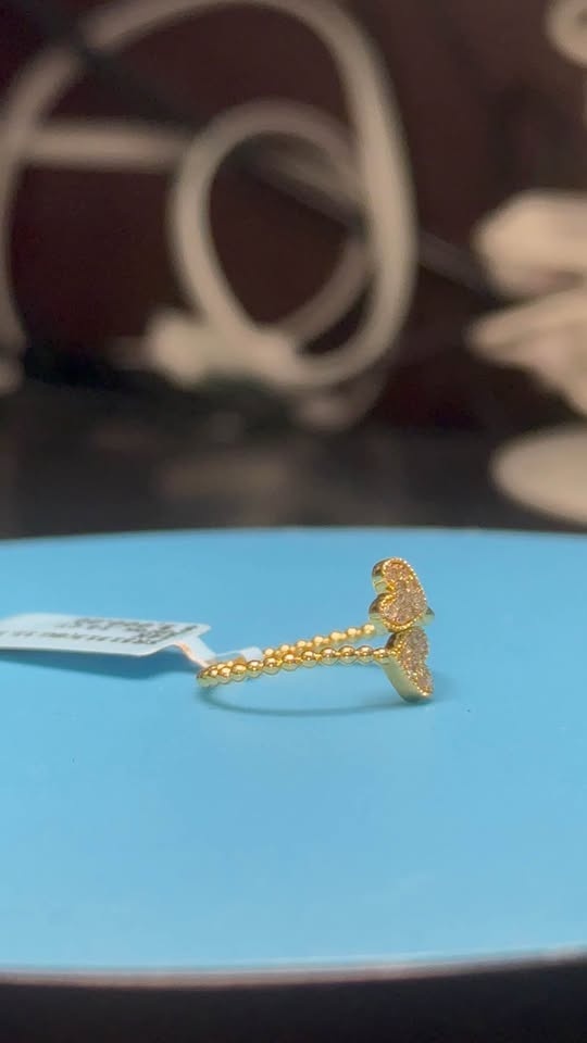 14kt gold ring hearts diamonds. - photo 4
