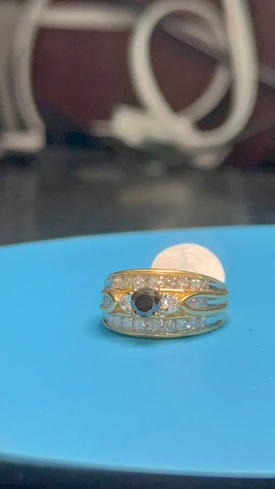 14kt Solid Black Diamond Engagement Ring