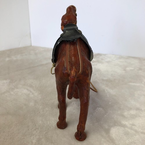 Vintage Handcrafted Leather Wrapped Camel Figurine - photo 3