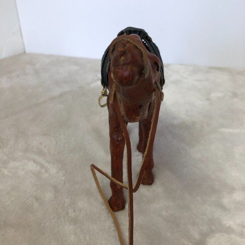 Vintage Handcrafted Leather Wrapped Camel Figurine - photo 4