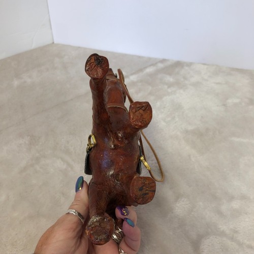 Vintage Handcrafted Leather Wrapped Camel Figurine - photo 5