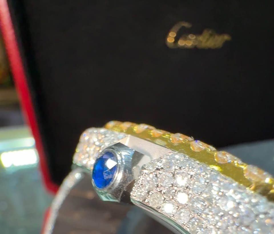 Natural Diamond Cartier Santos Men's Watch - photo 2