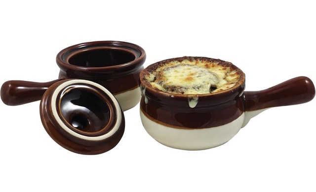 2 Ceramic 15 Ounce French Onion Soup Crocks - photo 3