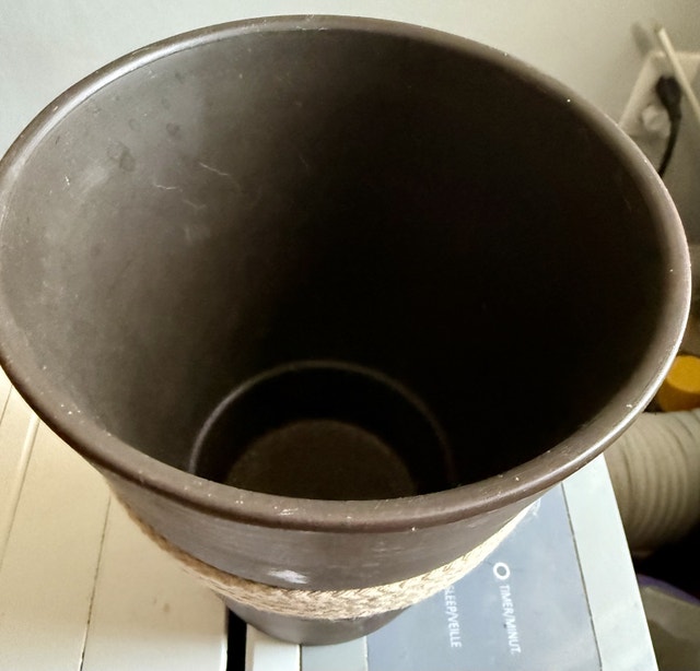 Brown Ceramic Planter with Rope Accent - photo 2