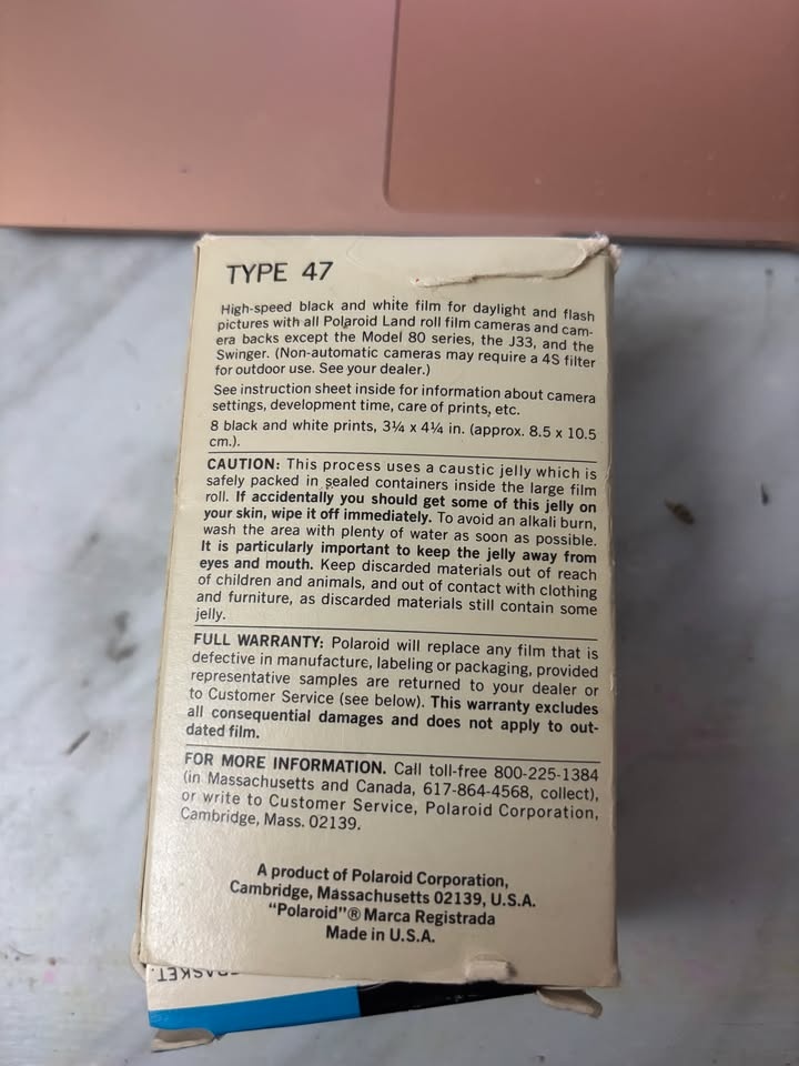 Vintage Polaroid Land Film Type 47 (Expired 1977) - Collectible - photo 2