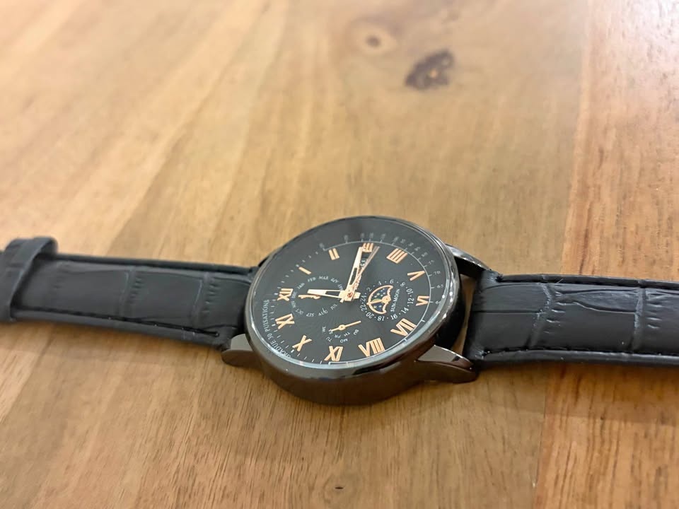 New Men's Black Watch – Leather Strap