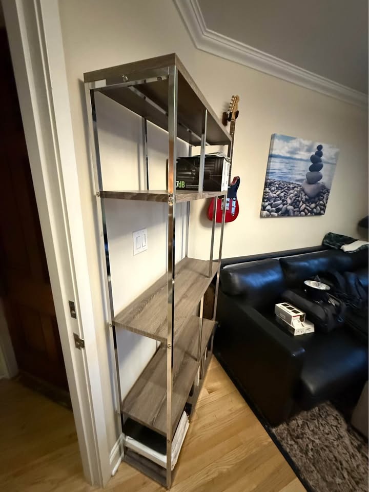 Silver & Wood Bookshelf - photo 2
