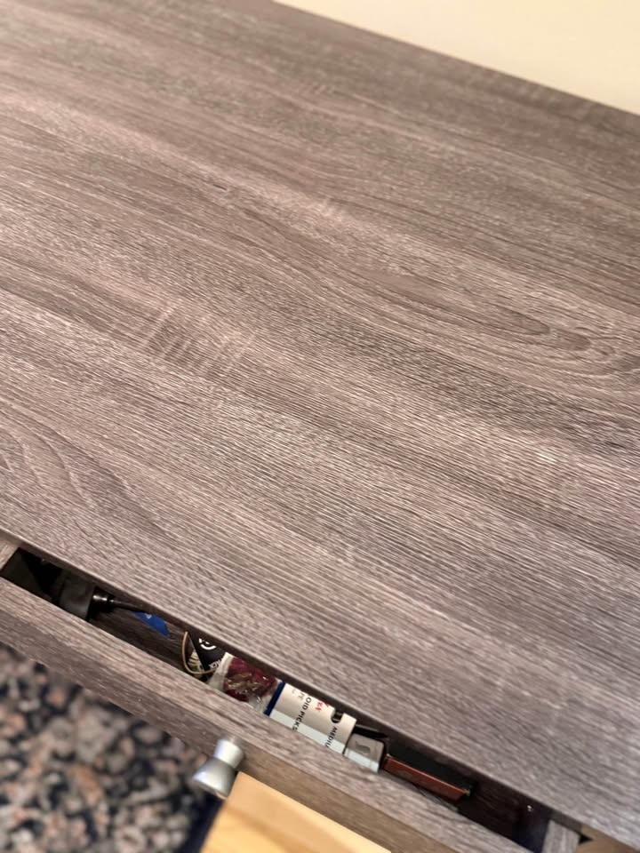 Silver and Wood Modern Desk - photo 3