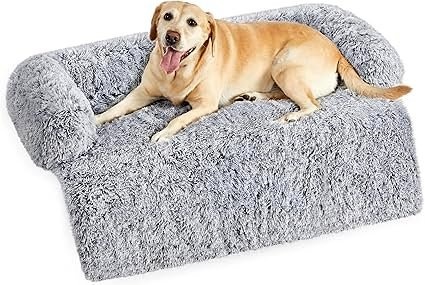 Feandrea FluffyHug Dog Sofa Bed 32 x 30 x 7 Inches, Washable Cov