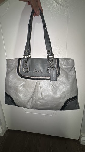 Coach Y2K Ashely Spectator Convertible Grey Leather Satchel Bag