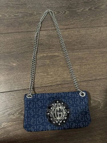 Guess Mini G Lux Denim Quilted Crossbody Bag