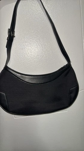DKNY Y2K Monogram Black Canvas & Leather Bag