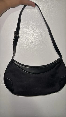 DKNY Y2K Monogram Black Canvas & Leather Bag - photo 3