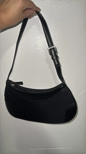 DKNY Y2K Monogram Black Canvas & Leather Bag - photo 4