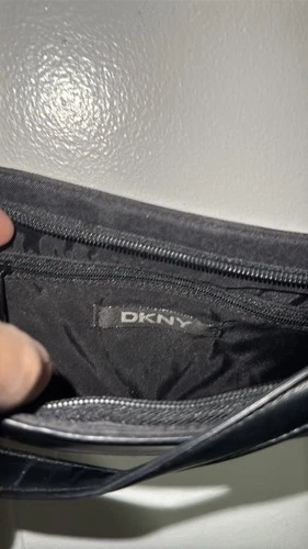 DKNY Y2K Monogram Black Canvas & Leather Bag - photo 5