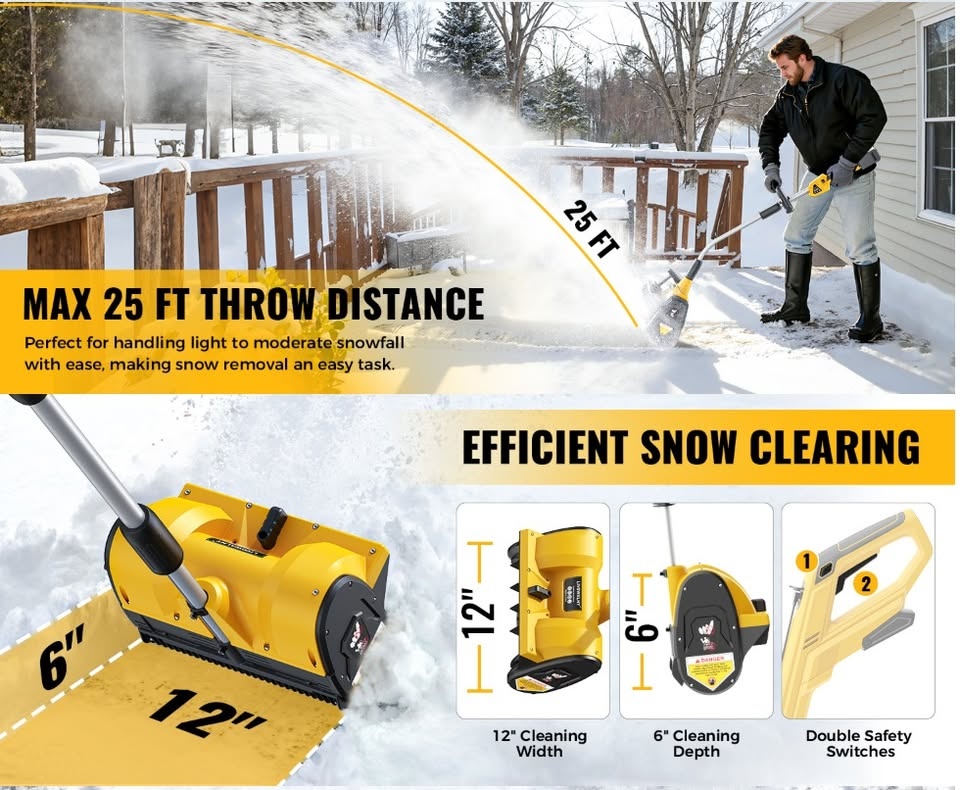 Cordless Snow Blower Lightweight Snow Thrower - photo 4