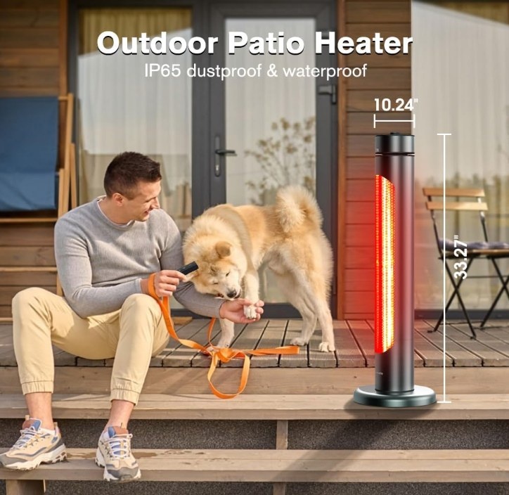 1500W Electric Infrared Patio Heater w/ Remote - photo 2