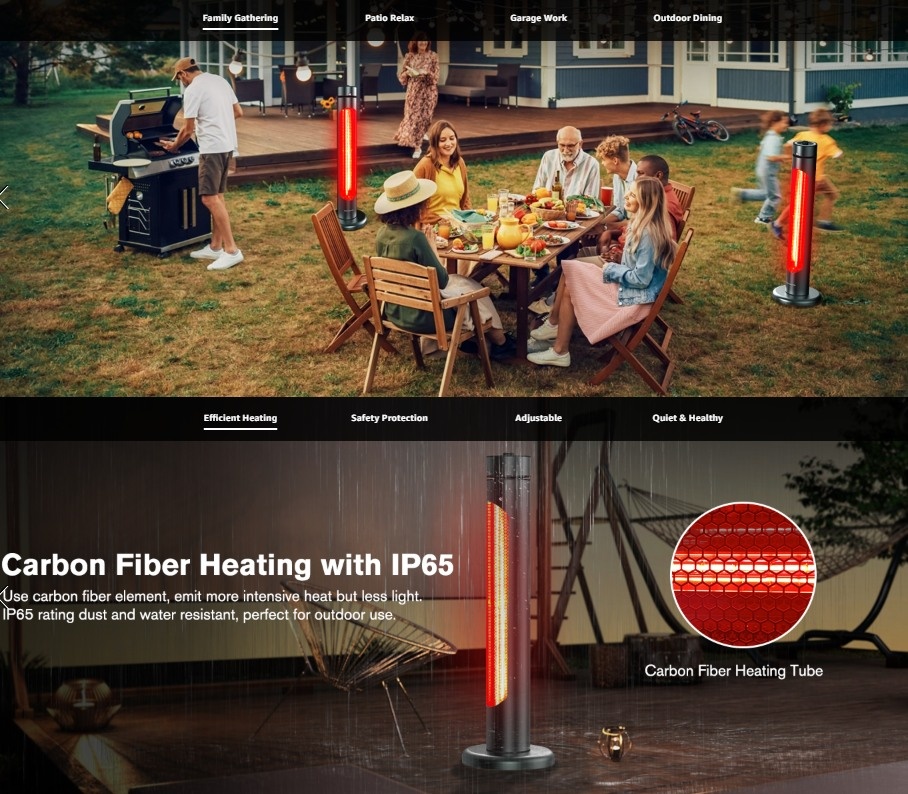 1500W Electric Infrared Patio Heater w/ Remote - photo 5