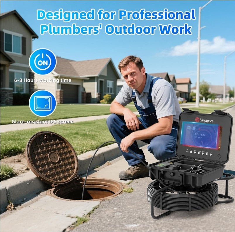 7mm Sewer Camera w/ Locator & 512Hz Transmitter, 165FT - photo 5