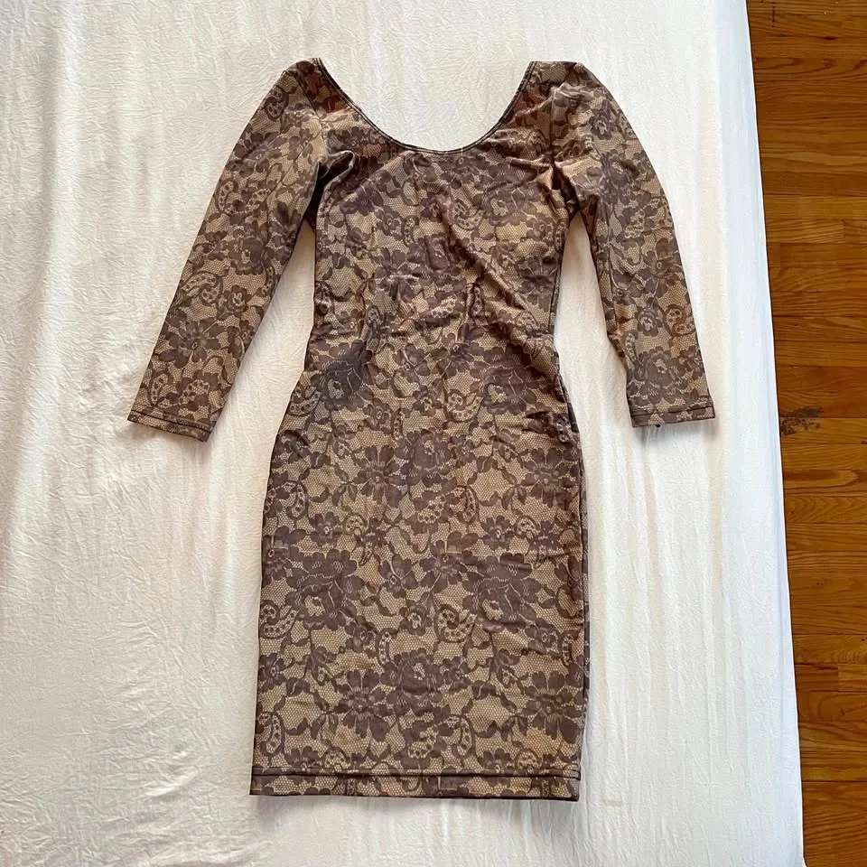 American Apparel Lace-Print Bodycon Dress (S) thumbnail