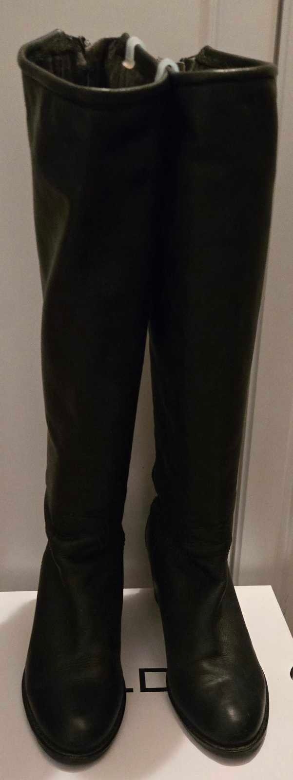 Genuine Italian Leather Tall Black Boots
