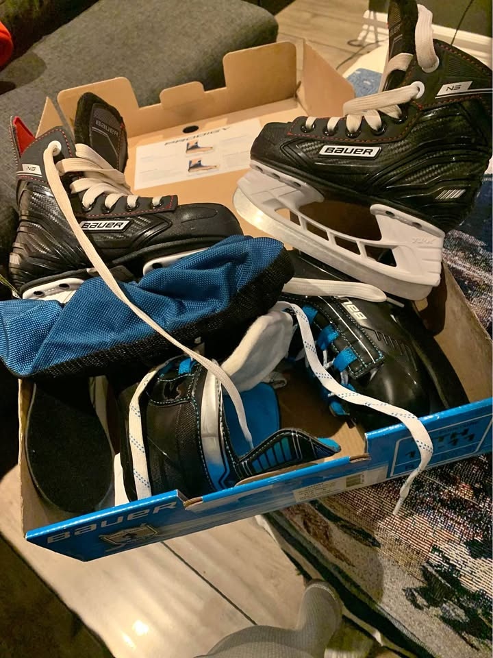 2 Pairs Youth Skates & Helmet