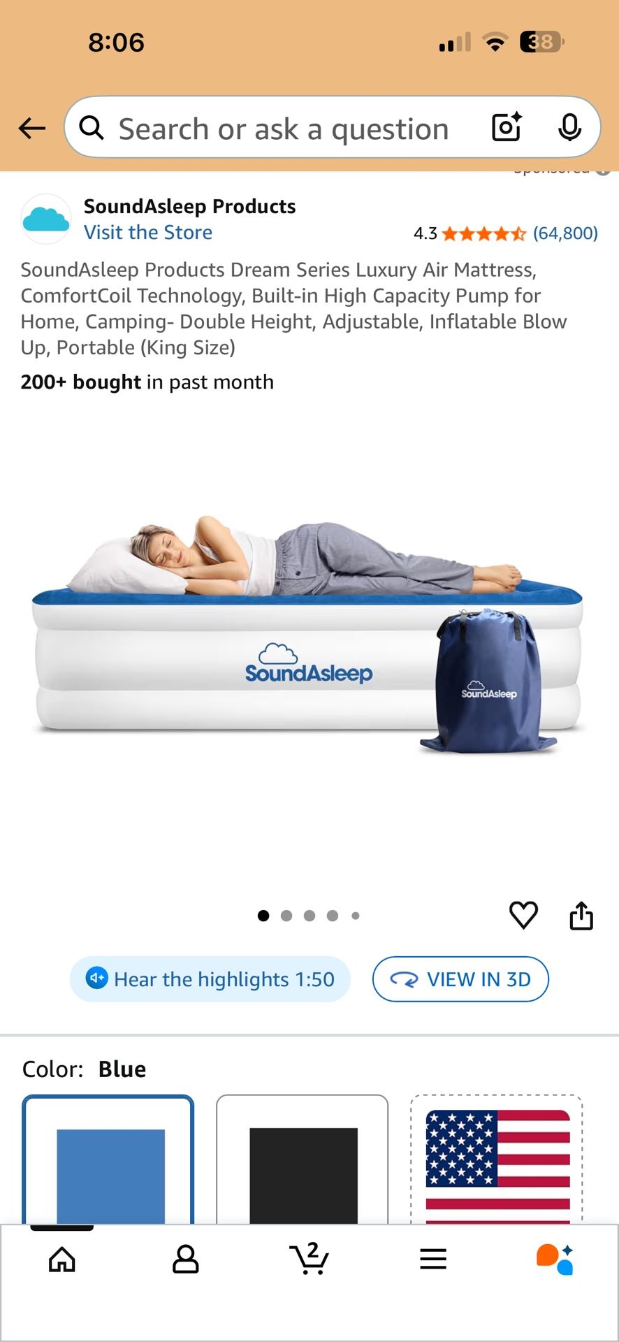 Never Used King Size Inflatable Air Mattress - photo 4