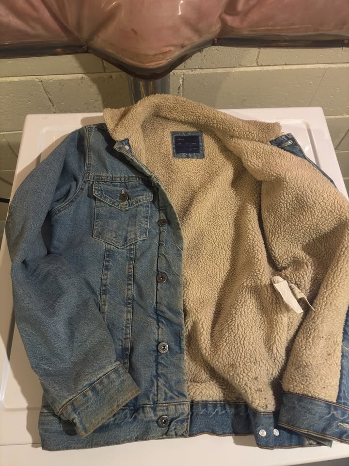 ZARA Blue Denim Sherpa-Lined Jacket - photo 3