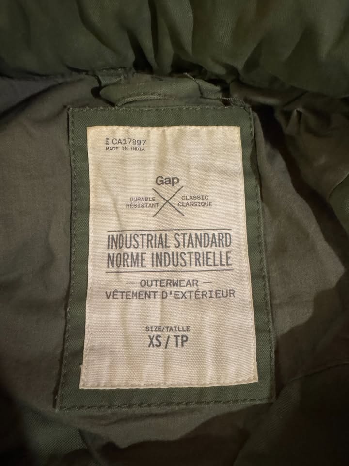 GAP Green Utility Jacket w/ Zip-Out Hoodie - Size XS - photo 3