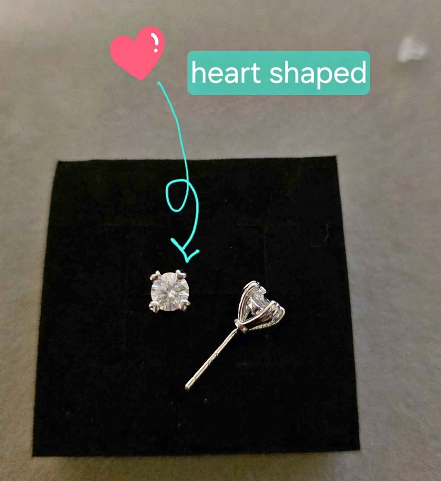 New Moissanite Heart Stud Earrings (0.5ct each)