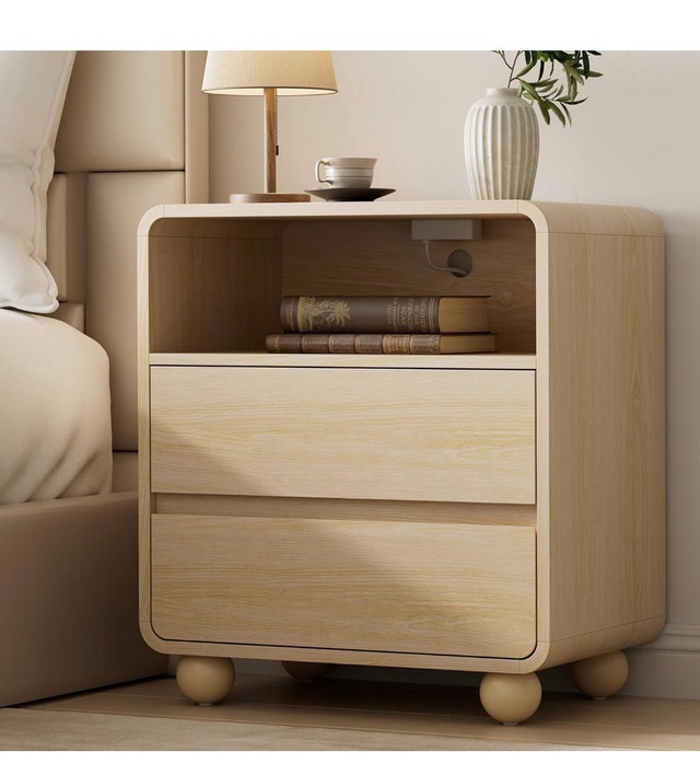 Modern Nightstand with Charging Station - New