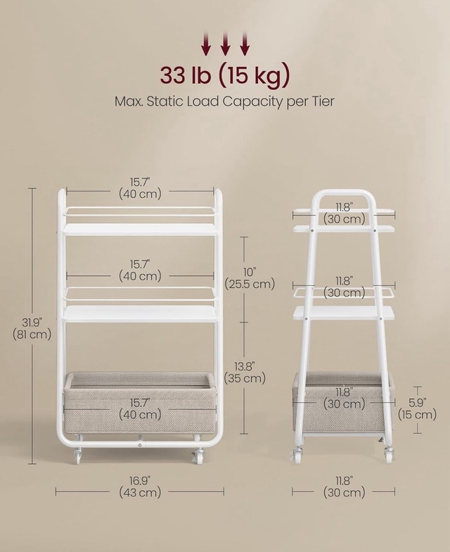 Brand New Storage Cart with Fabric Basket - photo 4