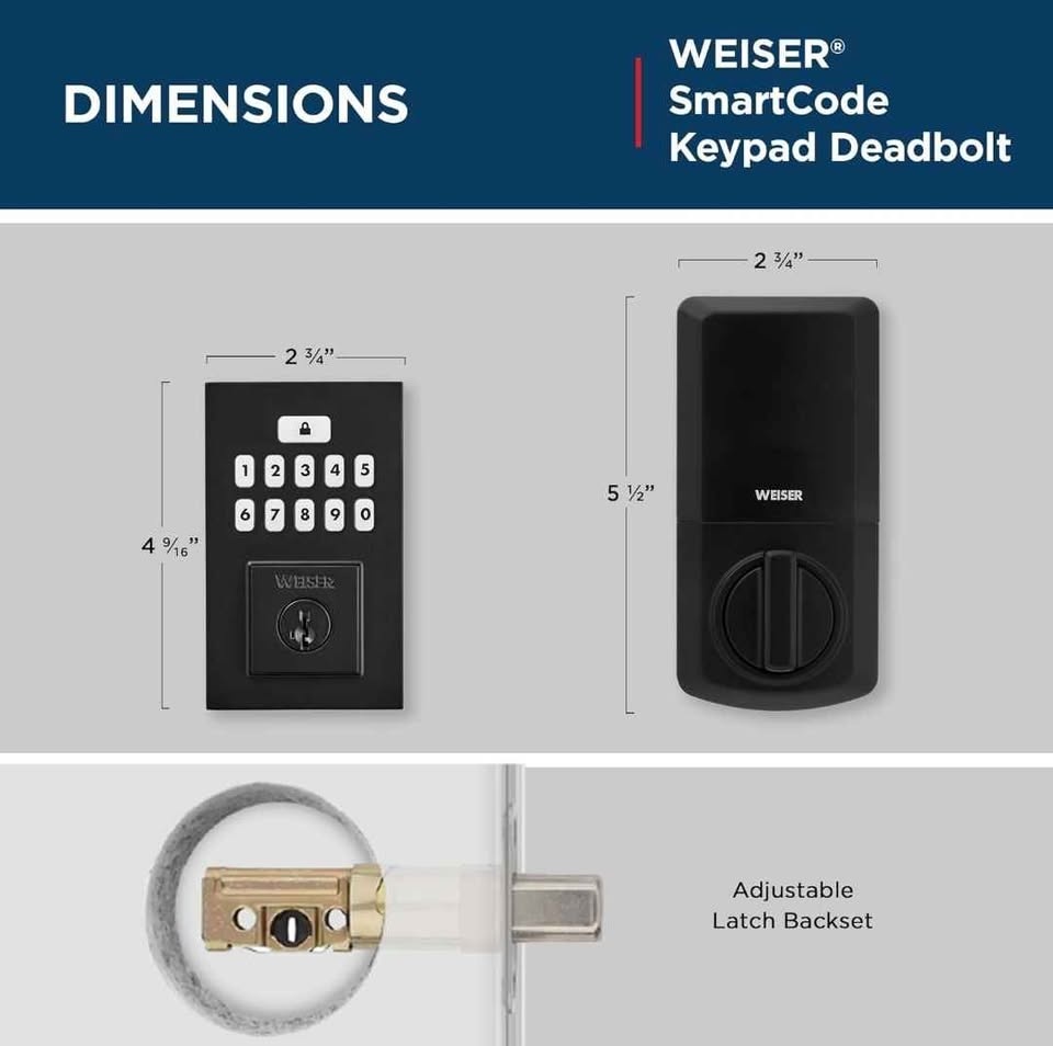 Weiser SmartCode Keypad Electronic Deadbolt - Matte Black - photo 2