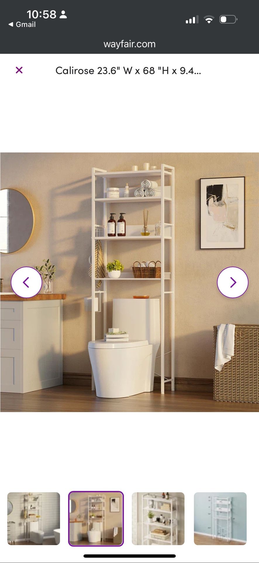 Calirose Over The Toilet Storage Shelf - White